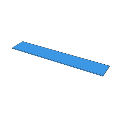 straight double rolled benchtop